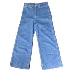 MADEWELL Emmett Wide Leg Crop Jeans Womens 26 Blue Denim
